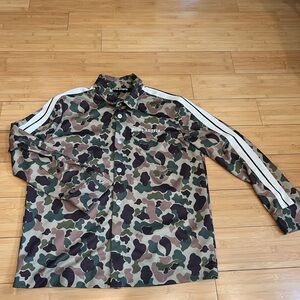 Palm Angels camouflage-print track shirt in polyester with side-stripe Size M